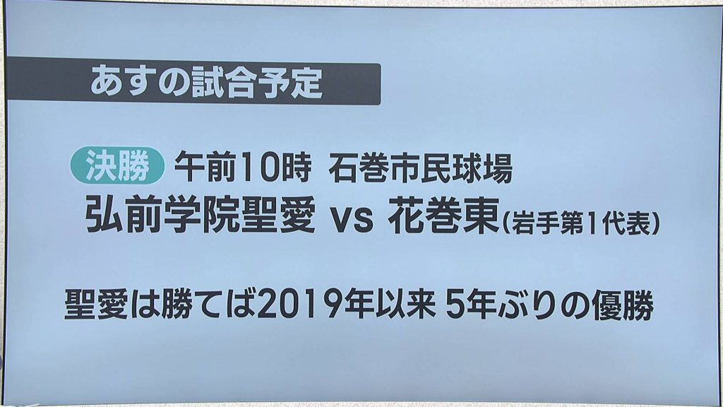 高校野球　春の東北大会準決勝　弘前学院聖愛・芹川の好投で盛岡大附（岩手）にコールド勝ち