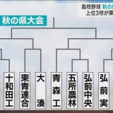 高校野球　秋の青森県大会の組み合わせ決まる　上位3校が東北大会へ