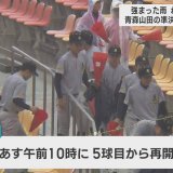 高校野球 秋の東北大会　強まった雨、わずか4球で…　青森山田×花巻東の準決勝は継続試合に